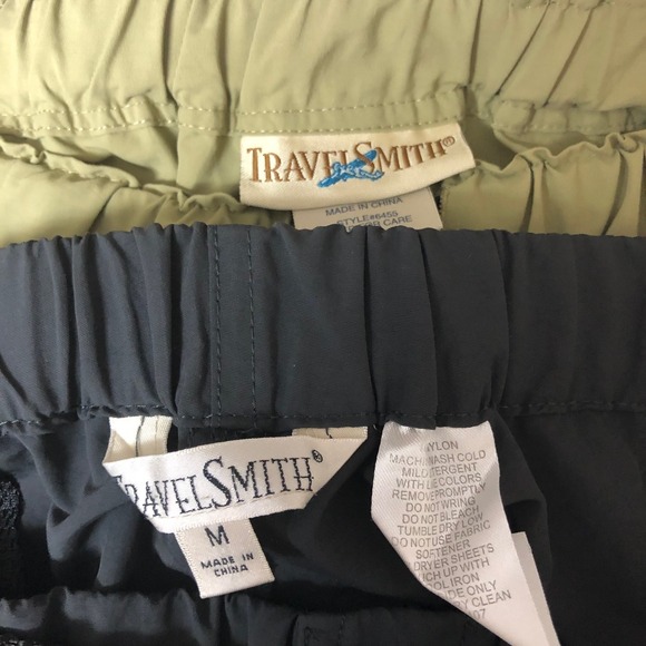 TravelSmith Nylon Hiking Pants Lot of 2 Womens M Gray Khaki Camp Hike Travel - Picture 5 of 14